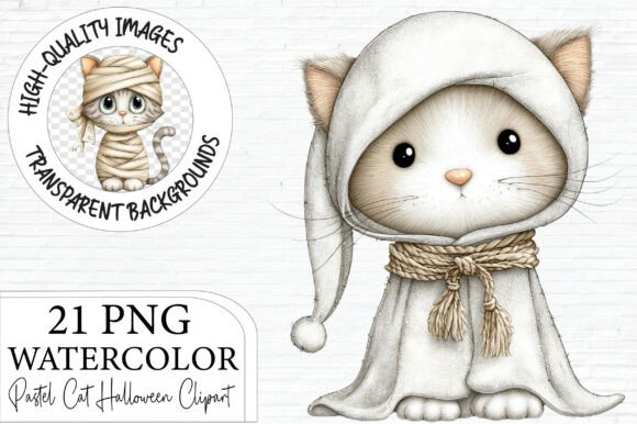 Download Pastel Halloween Cat Clipart Bundle - Premium Resources