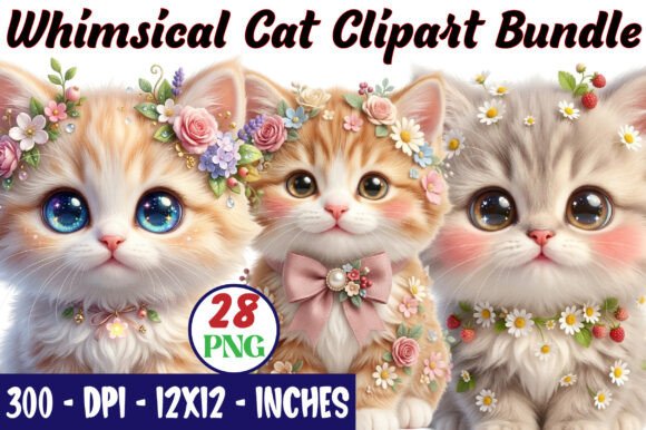 Download Whimsical Cat Clipart Bundle - Premium Bundle